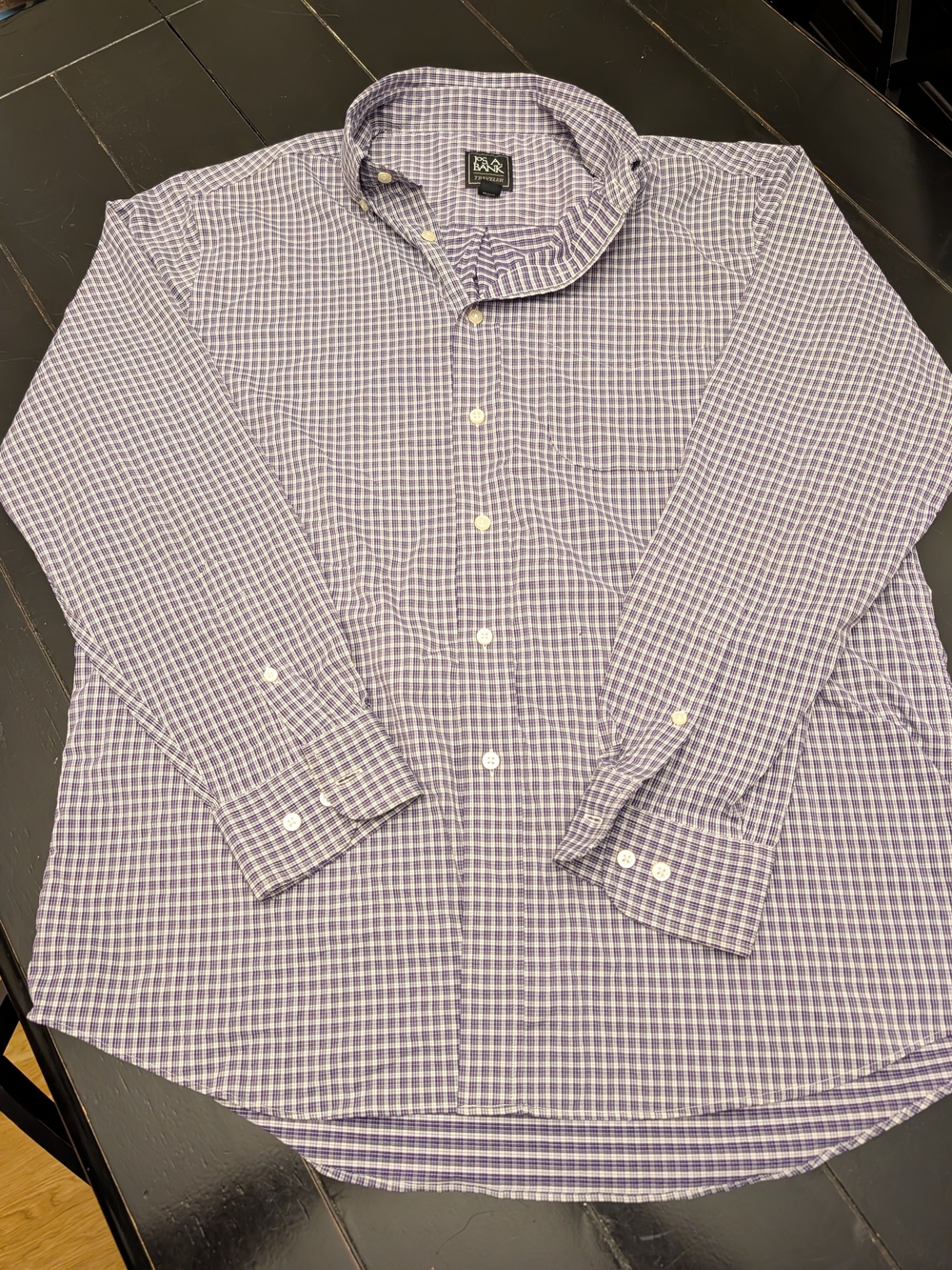 Jos. A. Bank Purple Windowpane Dress Shirt